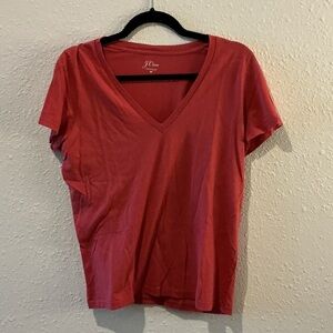J. Crew Women's Short Sleeve Red Tee
